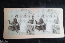 STA918 Scene de genre Couple papier peint deco Photo 1900 STEREO stereoview