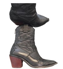 Très Belle Boots Santiag Cuir Noir Zadig & Voltaire 37 Tbe Authentique 