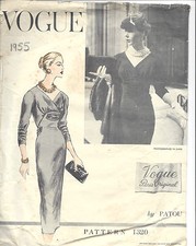 Patron De Couture D'Robe Vintage Vogue B34 (1475) De 'Patou'