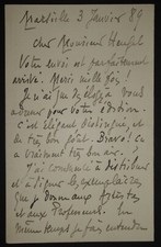 FLEGIER  Ange - LETTRE AUTOGRAPHE SIGNÉE À Henri HEUGEL, MARSEILLE 1889