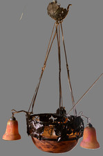 Grand lustre art nouveau fer