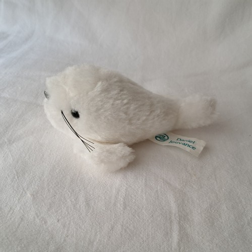Doudou peluche phoque blanc