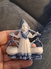Ancienne Petite Figurine Porcelaine Delft Art Nouveau Deco 