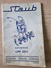 notice d'entretien CONCESSIONNAIRE STAUB ROTOBINEUSE PP 125 Sep 1963