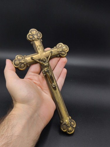 Ancien crucifix autel en - crucifix, d'autel