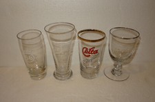 LOT DE 4 VERRES A BIERE DONT 2 EMAILLES. SUPER PILS CAULIER ET SUPER 56 CAULIER