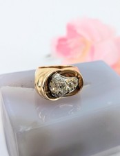 Bague tank en or rose et