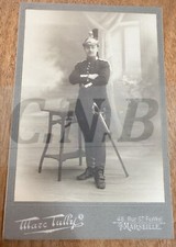CARTE PHOTO MILITAIRE 17° TENUE SABRE CASQUE