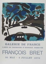 François BRET : Sur la route, Affiche en lithographie originale