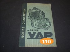 NOTICE D ENTRETIEN 16 PAGES D EPOQUE MOTEUR VAP 110