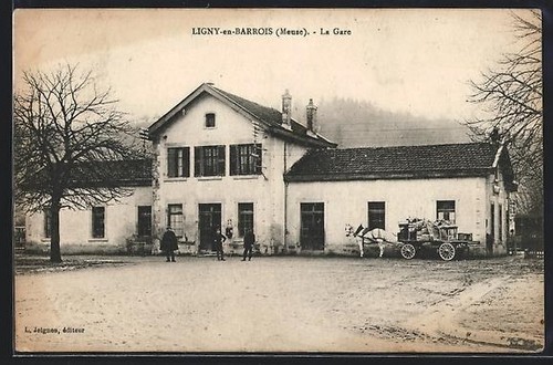 Cpa ligny barrois la - la, gare