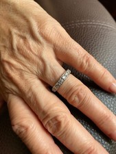 Bague Alliance Américaine or gris 18K et diamants 3,93g / 2,88 CTS T.51/52