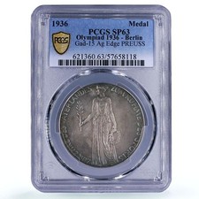 Germany Third Reich Olympiad Berlin Olympic Games SP 63 PCGS silver medal 1936