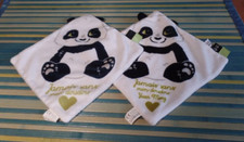 S12P / lot 2 doudou plat panda yuan meng blanc noir vert ZOO DE BEAUVAL