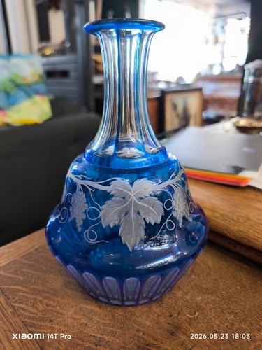 Carafe cristal taille - en, bleu