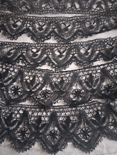 Lot anciennes dentelles Napoléon III guipure du Puy noire mercerie ancienne mode