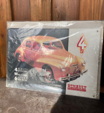 Rare affiche publicitaire Renault 4CV, de 1947, cartonnée, neuf sous emballage.