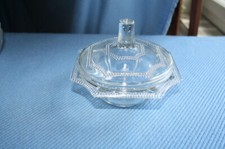 Sucrier ancien en verre décor