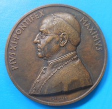 Médaille papale Vatican Pape Pope Papa Pie Pius Pio XI  Muller Medal 67mm !!