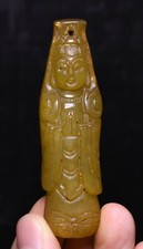 7CM Old Dynasty Jade Kwan-yin Guan Quan Yin Bodhisattva Goddess Buddha Pendant