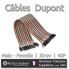 40x Cables Dupont 30cm Male/Femelle pour BreadBoard Arduino, Raspberry Pi