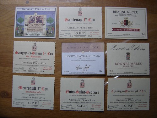 Lot etiquettes bourgogne - lot, pour