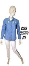 Nice Things Taille 38   Superbe Chemise manches longues bleue femme jeans jean