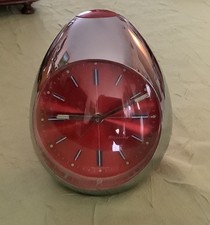 REVEIL BLESSING années 70 rouge et argenté - Ouest Germany - IDÉAL DÉCO - TBE