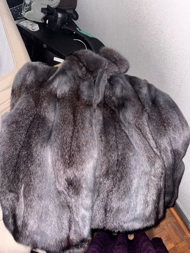 Manteau fourrure vison gris - vison,