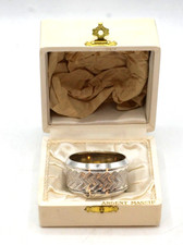 BEAU ROND DE SERVIETTE ARGENT MASSIF POINCON MINERVE AUCUNE INITIALES COFFRET