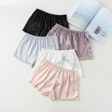 Femme Culotte Satin Short Bloomers Slips Culottes Dentelle Nuit