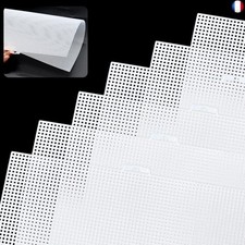 LYLIDIA Canevas Plastique Blanc 6pcs 7CT Feuilles de Toile en Maille Tissage