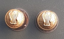 Boutons de Manchette Pilote Officier Armée de l'Air Aviation vintage métal doré