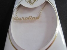 Collier chaine prénom  CAROLINE  de fille fabriqué France doré or fin