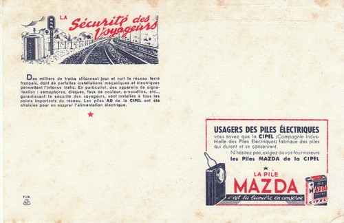 Buvard vintage pile mazda - pile,