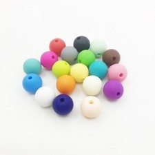 10 Perle 12mm Silicone Couleur