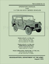 1969-1978 Jeep M151 Propriétaire Manuel M151A1 M151A2 M151A1C M718 M718A1 M825