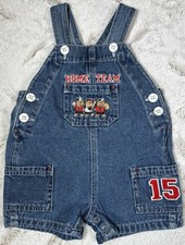 Vtg Denim Shortalls Baby Boy