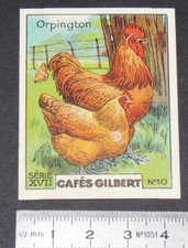CHROMO 1936 CAFES GILBERT VOLAILLES POULE ET COQ ORPINGTON