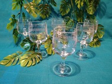 6 verres a vin rouge rose blanc gravé cristal d'Arques modèle Matignon h 11,5 cm