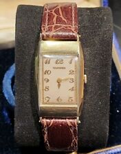 Superbe Montre TAVANNES ART DECO 14k Gold Filled Type OMEGA T17