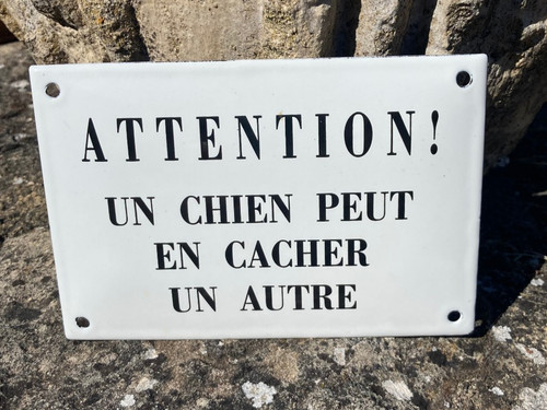 Attention chien plaque - attention, :