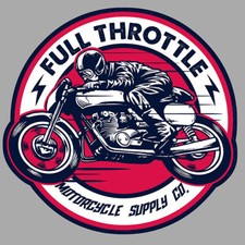 STICKER MOTO MOTORCYCLE FULL THROTTLE AUTOCOLLANT CAFE RACER MC060
