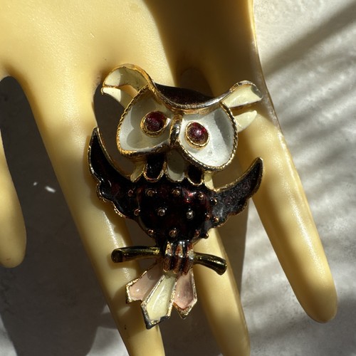 Broche vintage chouette - broche,