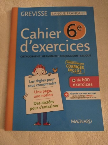 Cahier exercices grevisse - |,