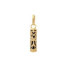 PENDENTIF petit modèle Homme/femme TIKI FORCE NOIR plaqué or 750/000
