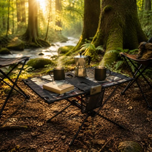 Table camping avec sac - avec,