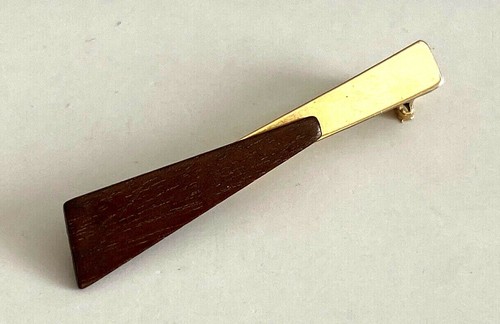 Petite broche bois doré - bois, &