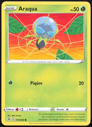 Carte pokémon araqua 019 - carte,