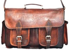 Vintage Caméra Porte-Documents Cartable Cuir Souple Besace Ordinateur Épaule Men